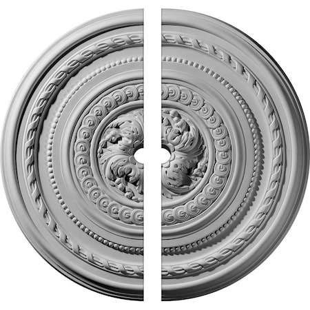 Ekena Millwork Pearl Ceiling Medallion, Two Piece (Fits Canopies up to 1 7/8"), 26 1/4"OD x 1 1/2"ID x 1 1/2"P CM26PE2-01500